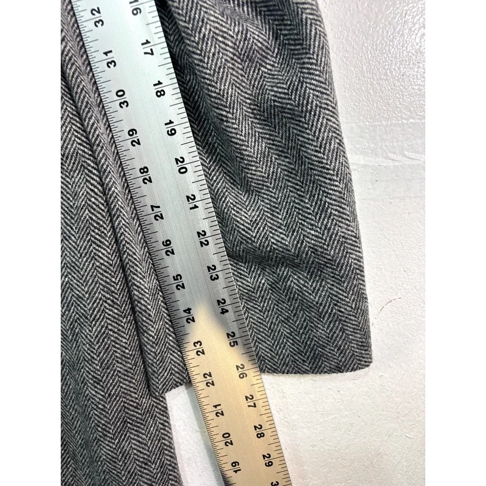 vtg Herringbone Tweed black white 46L lambswool blazer jacket sport suit‎ coat